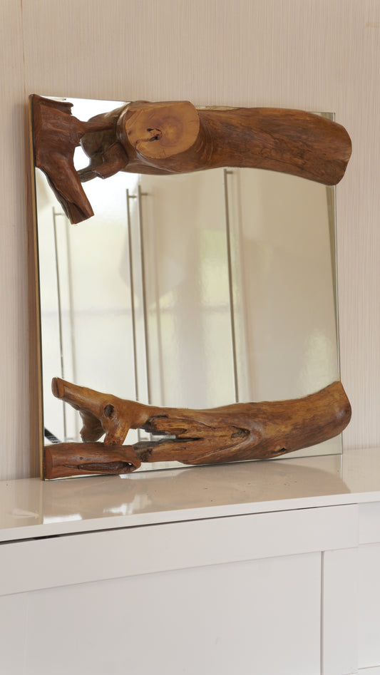 Horizon Frame – Teak Driftwood Mirror