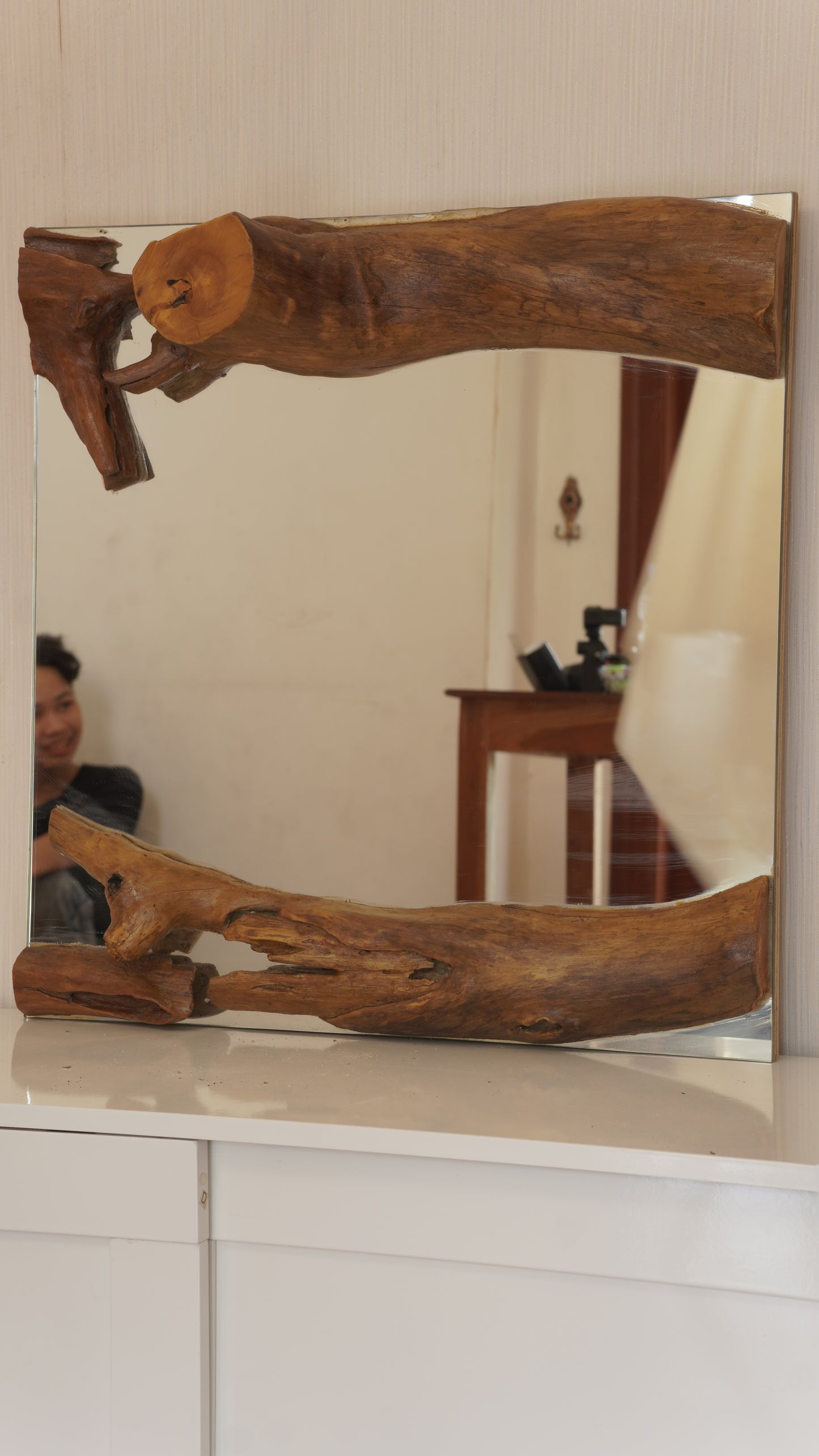 Horizon Frame – Teak Driftwood Mirror