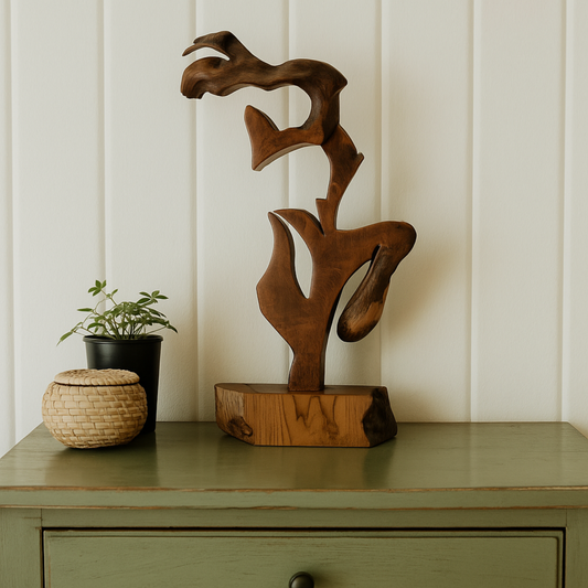 Dancing Flame – Teak Abstract Sculpture