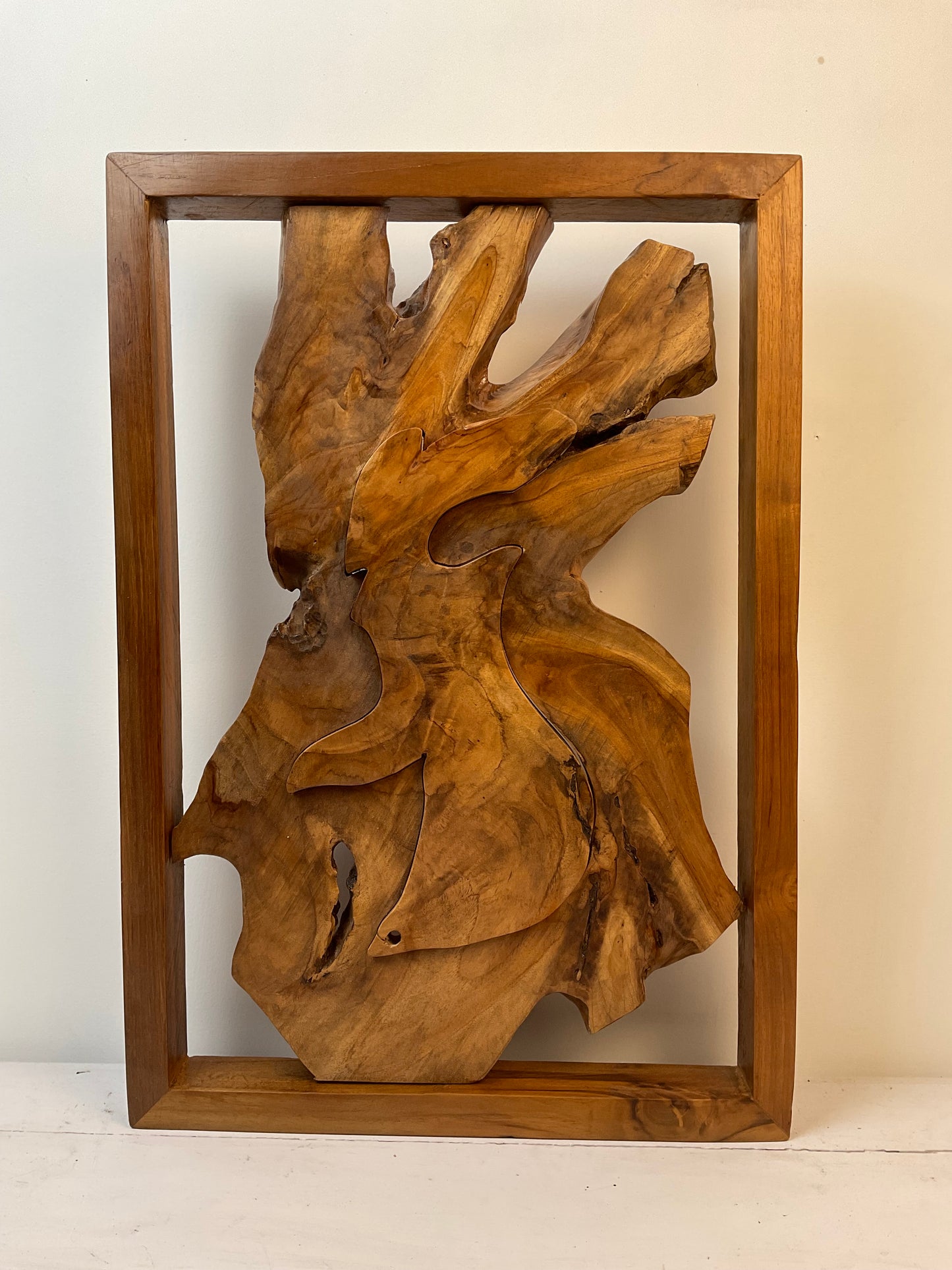 Framed Teak Wall Art – One of a Kind