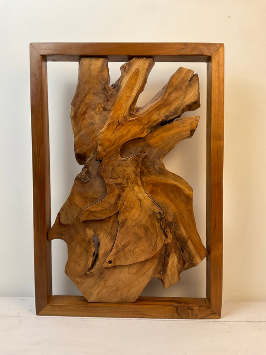Framed Teak Wall Art – One of a Kind