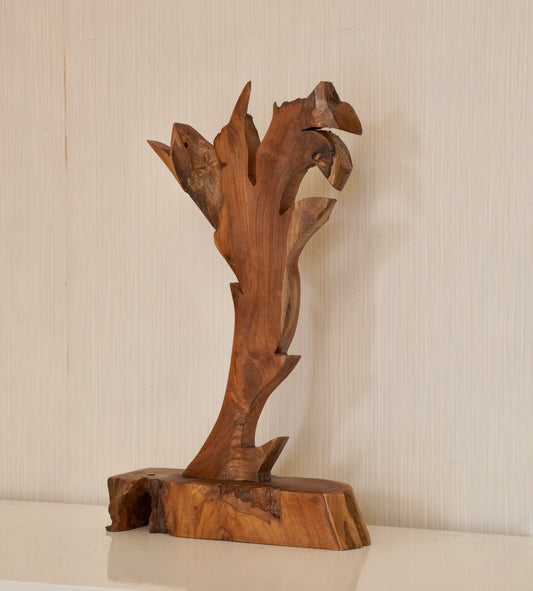 Flame of the Forest – Teak Abstract Sculpture