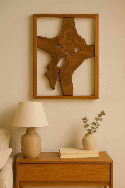 Framed Teak Root Wall Sculpture – One of a Kind