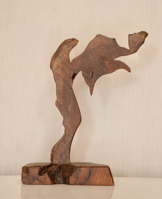 Flight of the Leaf – Teak Abstract Sculpture