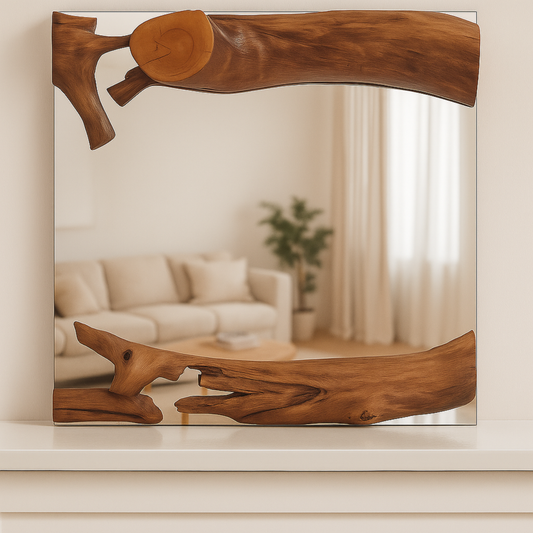Horizon Frame – Teak Driftwood Mirror