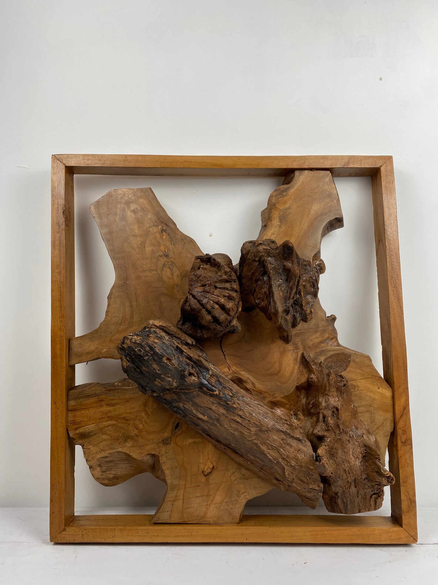 Framed Teak Root Wall Art – One-of-a-Kind Organic Sculpture