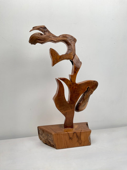 Dancing Flame – Teak Abstract Sculpture