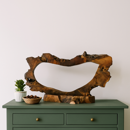 Ocean’s Frame – Teak Abstract Sculpture