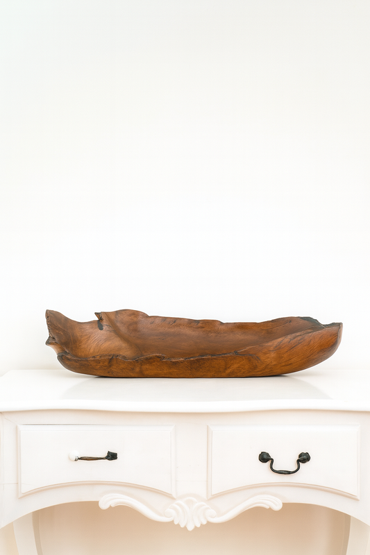 Teak Wood Root Bowl – Hand-Carved Organic Sculpture