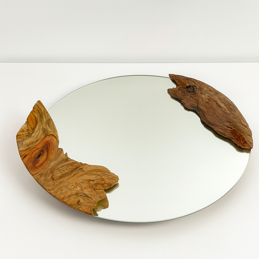 Twin Shores – Oval Teak Accent Mirror