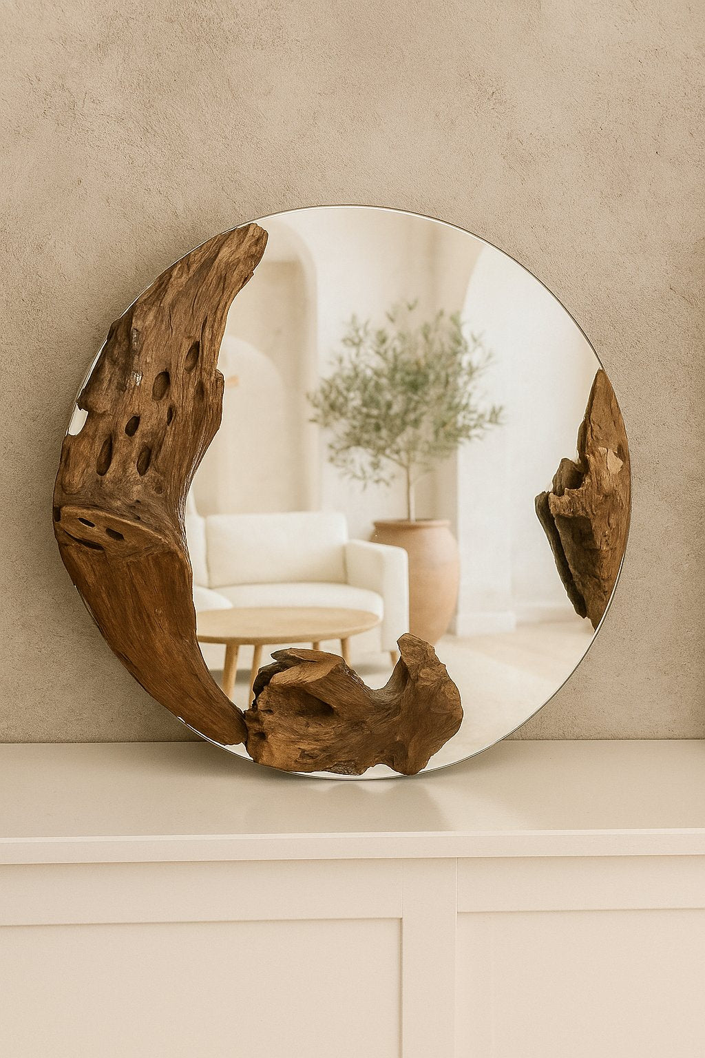 Teak Wood Mirror