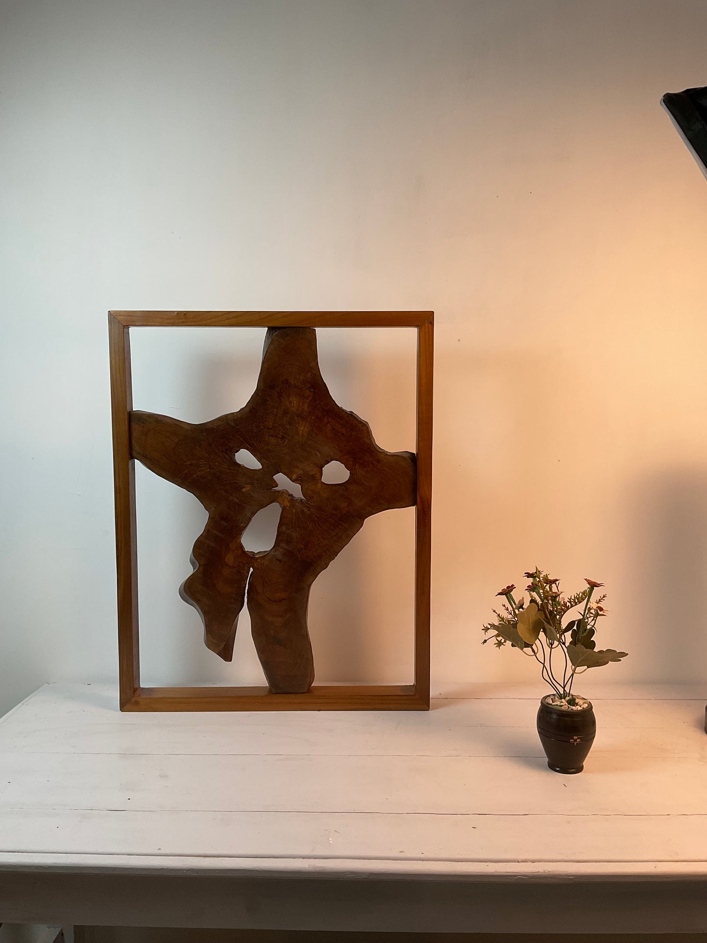 Framed Teak Root Wall Sculpture – One of a Kind