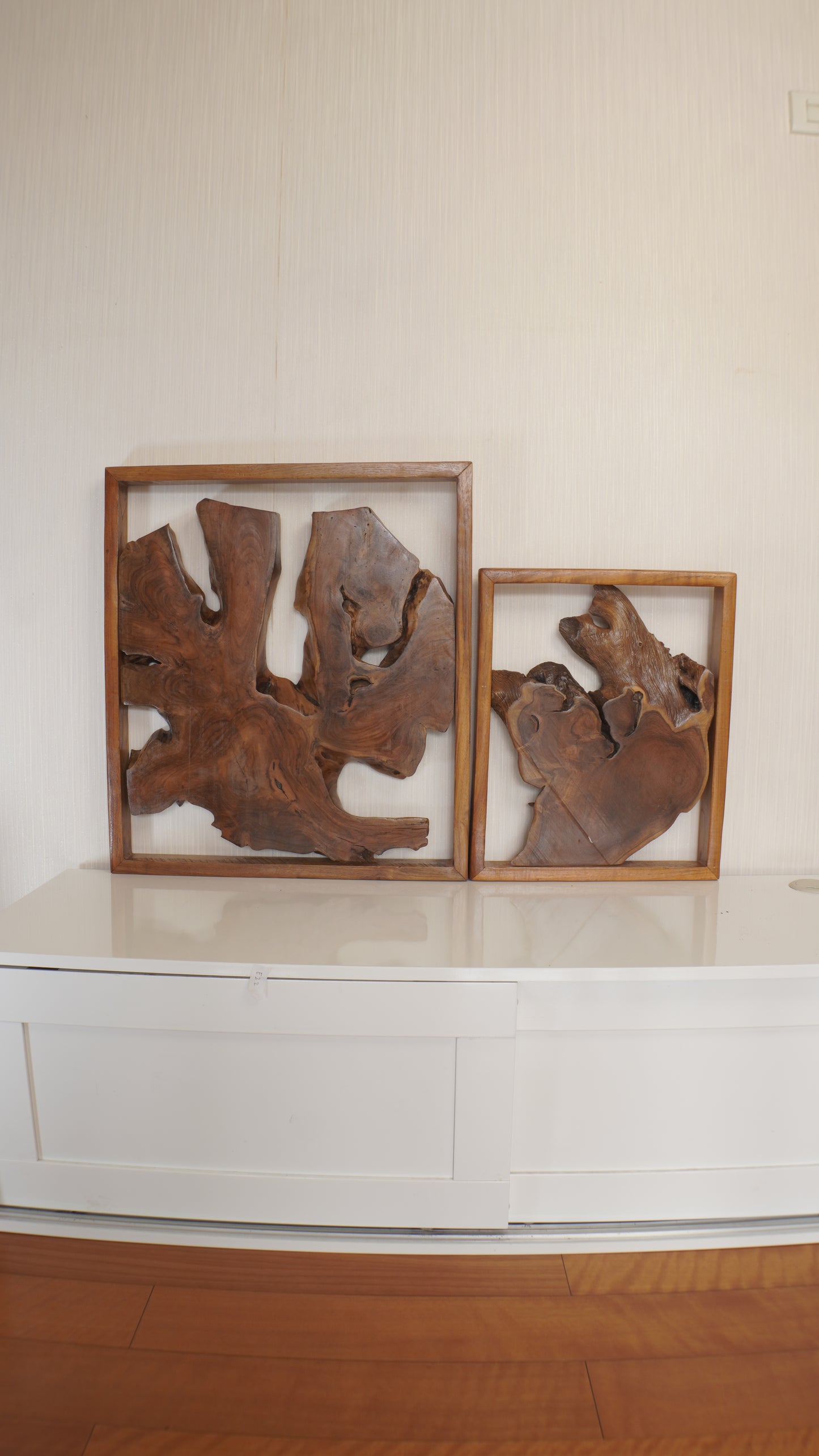 Teak Wall Sculpture – Organic Framed Wood Art (Buy 1 get 2)