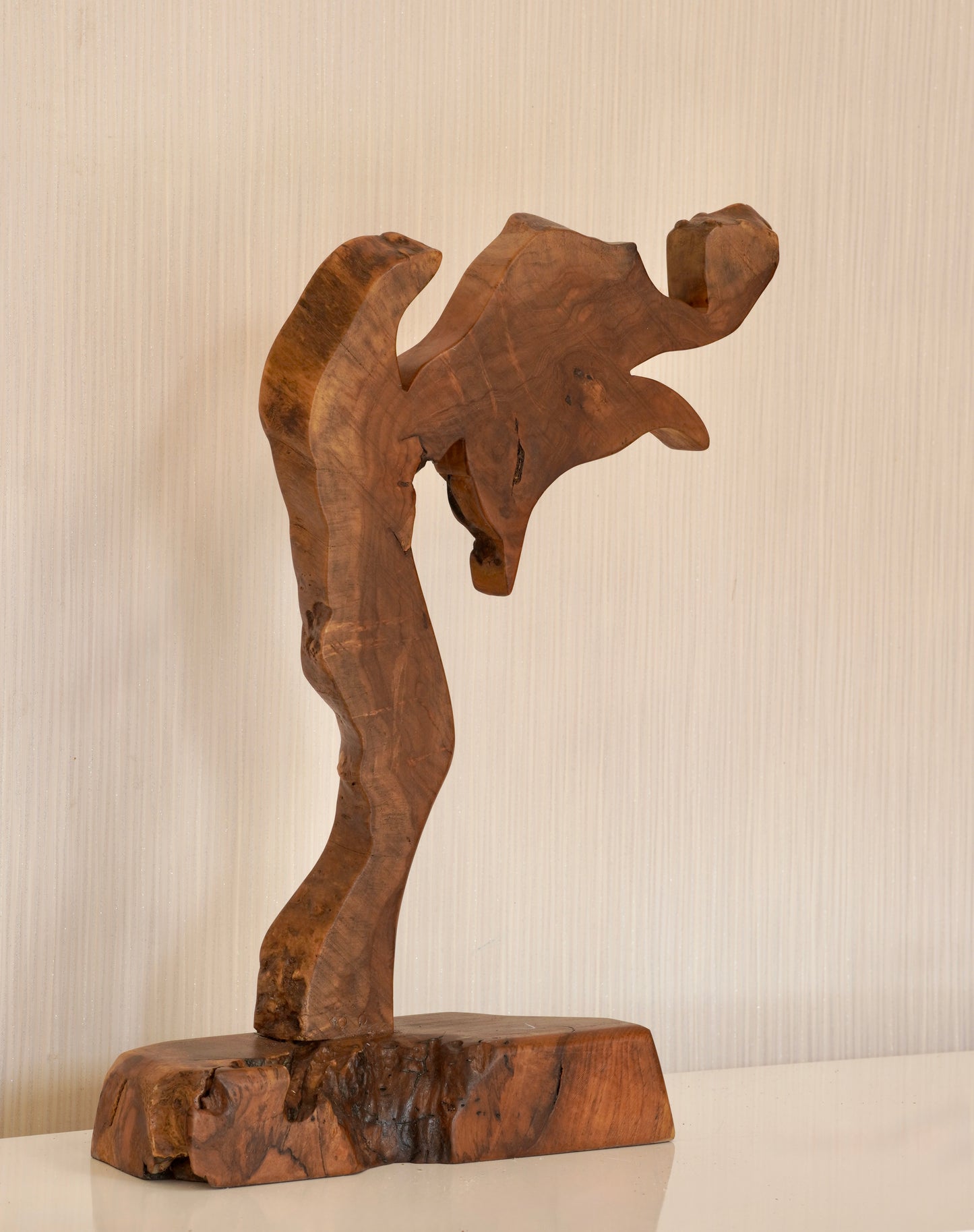 Flight of the Leaf – Teak Abstract Sculpture