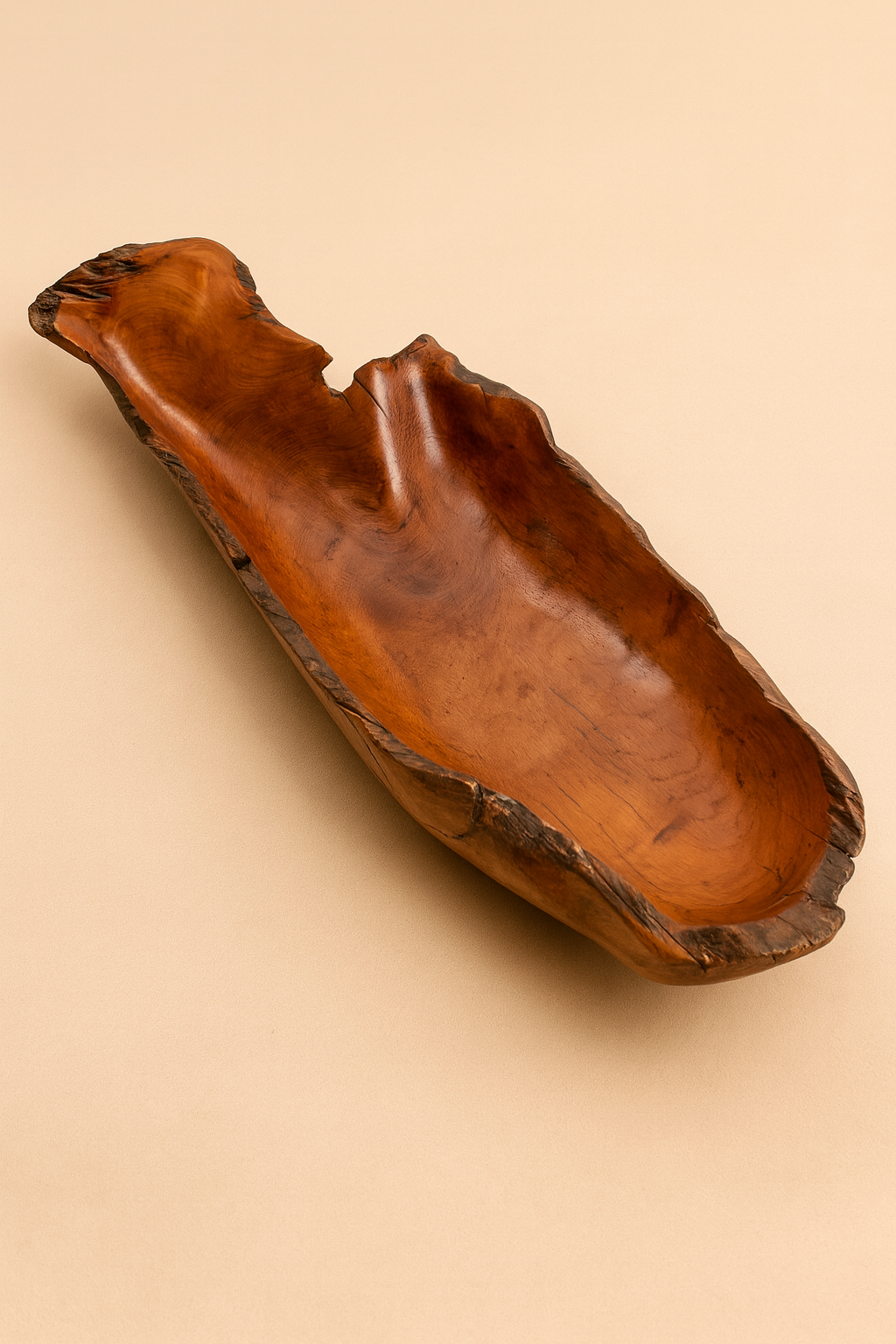 Teak Wood Root Bowl – Hand-Carved Organic Sculpture